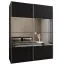 Kleiderschrank / Schiebetürenschrank | 245,5 x 190 x 64 cm | 2 Schiebetüren | 2 Kleiderstangen | 11 Fächer | Spiegel | Soft-Close | Farbe: Schwarz