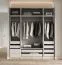 Schrankset für Ankleidezimmer - Set C Aarwangen | Farbe: Platinweiß | Maße: 206 x 55 x 234 cm | offener Kleiderschrank | 3 Kleiderstangen | 10 Schubladen