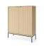 Kommode | geriffelte Front | Farbe: Eiche Vicenza | Highboard | 2 Türen | Maße: 104 x 39 x 125 cm | ABS-Kantenschutz | 6 Fächer | modernes Design