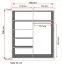 Kleiderschrank / Schiebetürenschrank | Weiß / Eiche | Galtee 04 |160 x 61 x 200 cm | 2 Türen | 6 Fächer | großes Fassungsvermögen