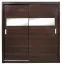 160 cm breiter Schiebetürenschrank mit 2 Türen | 6 Fächer | Kleiderstange | Farbe: Wenge-Optik Abbildung