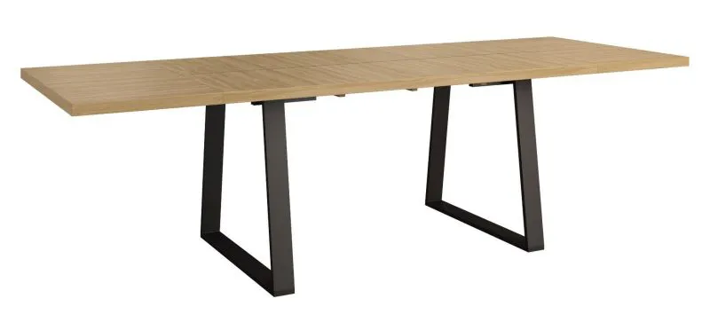 Esstisch Kastav 31, Farbe: Eiche / Schwarz - 280 x 94 cm (B x T)
