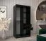 Schiebetürenschrank / Kleiderschrank Jan 01A, Farbe: Schwarz / Eiche Sonoma - Abmessungen: 200 x 100 x 62 cm ( H x B x T)