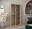 Schiebetürenschrank / Kleiderschrank Jan 01D mit Spiegel, Farbe: Eiche Sonoma / Weiß matt - Abmessungen: 200 x 100 x 62 cm (H x B x T)