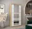 Schiebetürenschrank / Kleiderschrank Jan 01D mit Spiegel, Farbe: Eiche Sonoma / Weiß matt - Abmessungen: 200 x 100 x 62 cm (H x B x T)