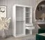 Schiebetürenschrank / Kleiderschrank Jan 02D mit Spiegel, Farbe: Weiß matt / Eiche Sonoma - Abmessungen: 200 x 120 x 62 cm (H x B x T)