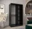 Schiebetürenschrank / Kleiderschrank Bisaurin 2C mit Spiegel, Farbe: Schwarz / Eiche Sonoma - Abmessungen: 200 x 120 x 62 cm ( H x B x T)