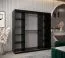 Schiebetürenschrank / Kleiderschrank Jan 05A, Farbe: Schwarz / Weiß matt - Abmessungen: 200 x 200 x 62 cm ( H x B x T)