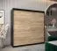 Schiebetürenschrank / Kleiderschrank Bisaurin 5A, Farbe: Schwarz / Eiche Sonoma - Abmessungen: 200 x 200 x 62 cm ( H x B x T)
