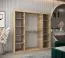 Schiebetürenschrank / Kleiderschrank Bisaurin 5A, Farbe: Eiche Sonoma - Abmessungen: 200 x 200 x 62 cm ( H x B x T)