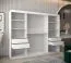 Schiebetürenschrank / Kleiderschrank Bisaurin 6B mit Spiegel, Farbe: Weiß matt / Schwarz - Abmessungen: 200 x 250 x 62 cm ( H x B x T)