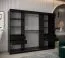 Schiebetürenschrank / Kleiderschrank Jan 06A, Farbe: Schwarz / Eiche Sonoma - Abmessungen: 200 x 250 x 62 cm ( H x B x T)