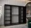 Schiebetürenschrank / Kleiderschrank Bisaurin 6C mit Spiegel, Farbe: Schwarz / Eiche Sonoma - Abmessungen: 200 x 250 x 62 cm ( H x B x T)