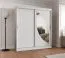 Kleiderschrank Jorasses 14, Farbe: Weiß, eine Spiegeltür, 1,8 Meter breit, Schiebetürenschrank, Aluminiumschienen, 10 Fächer, zwei Kleiderstangen