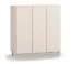 Kommode | Farbe: Beige | Griffe: Weiß | drei Türen | 6 Fächer | schlichtes Design | Maße: 90 x 47 x 99 cm | Soft-Close-Funktion | für Wohnzimmer