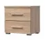 Nachtkommode Ormari 02, Farbe: Eiche Sonoma, zwei Schubladen, ABS-Kantenschutz, funktional und praktisch, Maße: 43 x 44,5 x 33,5 cm