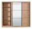 Dreitüriger Schiebetürenschrank Panevo 06, eine Spiegeltür, Farbe: Eiche Artisan, modernes Design, ABS-Kanten, Maße: 215,5 x 242 x 60 cm, 11 Fächer