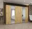 Kleiderschrank mit zwei Spiegeltüren Korab 101, Farbe: Eiche Artisan, vier Kleiderstangen, 3 Meter breit, Soft-Close-Funktion, vier Fächer, Griffe: Kaschmir