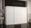 Edler Kleiderschrank mit drei Türen Liskamm 21, Farbe: Weiß matt - Abmessungen: 200 x 250 x 62 cm (H x B x T), mit 10 Fächern und zwei Kleiderstangen