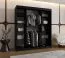 Kleiderschrank | 10 Fächer | 2 Kleiderstangen | Schwarz Matt | Schiebetürenschrank | 180 x 62 x 200 cm | 1 Spiegeltür | zuverlässiges Gleitsysteme