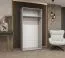 Kleiderschrank eine Kleiderstange Eiger 112, zwei Spiegeltüren, 1 Meter breit, Soft-Close-Funktion, ein Fach, für Schlafzimmer