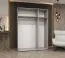 Drehtürenschrank / Kleiderschrank mit Soft-Close-Funktion Eiger 125, Farbe: Weiß, drei Spiegeltüren, zwei Kleiderstangen, 1,5 Meter breit, Griffe: Kaschmir