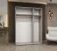 Kleiderschrank mit zwei Kleiderstangen Korab 20, Farbe: Kaschmir, 1,5 Meter breit, zwei Fächer, Soft-Close, drei Türen, Griffe: Schwarz, Drehtürenschrank