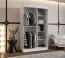Kleiderschrank / Schiebetürenschrank | Weiß Matt | 5 Fächer | 2 Kleiderstangen | hochwertig Verarbeitet | 120 x 62 x 200 cm | dekorative Spiegeltür