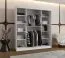 Schiebetürenschrank | Weiß Matt | 10 Fächer | 2 Kleiderstangen | hochwertig Verarbeitet | 180 x 62 x 200 cm | Kleiderschrank | Spiegeltür | modernes Design