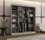 Schiebetürenschrank | Kaschmir | 10 Fächer | 2 Kleiderstangen | hochwertig Verarbeitet | 180 x 62 x 200 cm | Kleiderschrank | Spiegeltür | modernes Design