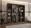 Kleiderschrank / Schiebetürenschrank | Farbe: Walnuss | eine Spiegeltür | 2 Meter breit | 10 Fächer | Aluminiumschienen | zwei Kleiderstangen