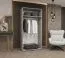 Kleiderschrank / Drehtürenschrank Eiger 09, Farbe: Kaschmir, zwei Türen, eine Kleiderstange, 1 Meter breit, ein Fach, Griffe: Schwarz, Soft-Close-Funktion