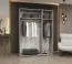 Drehtürenschrank / Kleiderschrank mit Soft-Close-Funktion Eiger 125, Farbe: Weiß, drei Spiegeltüren, zwei Kleiderstangen, 1,5 Meter breit, Griffe: Kaschmir