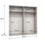 Kleiderschrank 2 Meter breit Eiger 26, Farbe: Weiß, Soft-Close-Funktion, Drehtürenschrank, Griffe: Kaschmir, zwei Fächer, zwei Kleiderstangen, für Schlafzimmer