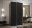 Kleiderschrank / Schiebetürenschrank | 2 Kleiderstangen | 2 Schiebetüren | 6 Fächer | 6 Einlegeböden | Soft-Close | Farbe: Schwarz | Soft-Close