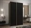 Kleiderschrank / Schiebetürenschrank | 245,5 x 150 x 64 cm | 2 Schiebetüren | 2 Kleiderstangen | 6 Einlegeböden | 6 Fächer | Farbe: Schwarz | Soft-Close