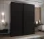 Kleiderschrank / Schiebetürenschrank | 2 Kleiderstangen | 245,5 x 200 x 64 cm | 2 Schiebetüren | 11 Fächer | 10 Einlegeböden | Farbe: Schwarz | Soft-Close