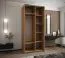 Kleiderschrank / Schiebetürenschrank | 2 Kleiderstangen | 245,5 x 110 x 64 cm | Spiegel | 6 Fächer | 2 Schiebetüren | Farbe: Eiche Artisan | Soft-Close