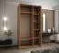 Kleiderschrank / Schiebetürenschrank | 245,5 x 130 x 64 cm | 6 Fächer | 2 Schiebetüren | Soft-Close | 2 Kleiderstangen | Farbe: Eiche Artisan | Spiegel