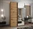 Kleiderschrank / Schiebetürenschrank | 245,5 x 150 x 64 cm | 6 Fächer | Farbe: Eiche Artisan | 2 Kleiderstangen | 2 Schiebetüren | Soft-Close | Spiegel