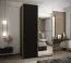 Kleiderschrank / Schiebetürenschrank | 245,5 x 150 x 64 cm | Spiegel | 6 Fächer | 2 Kleiderstangen | 2 Schiebetüren | Soft-Close | Farbe: Schwarz