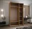 Kleiderschrank / Schiebetürenschrank | 245,5 x 150 x 64 cm | Spiegel | 6 Fächer | 2 Kleiderstangen | 2 Schiebetüren | Soft-Close | Farbe: Schwarz