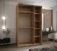 Kleiderschrank / Schiebetürenschrank | Spiegel | 245,5 x 150 x 64 cm | 2 Schiebetüren | 2 Kleiderstangen | Soft-Close | Farbe: Kaschmir | 6 Fächer
