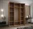Kleiderschrank / Schiebetürenschrank | 245,5 x 170 x 64 cm | Soft-Close | 2 Kleiderstangen | 11 Fächer | Spiegel | 2 Schiebetüren | Farbe: Schwarz
