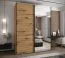 Kleiderschrank / Schiebetürenschrank | 245,5 x 190 x 64 cm | 2 Kleiderstangen | Spiegel | 2 Schiebetüren | Farbe: Eiche Artisan | Soft-Close | 11 Fächer