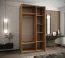 Kleiderschrank / Schiebetürenschrank | 2 Kleiderstangen | 2 Schiebetüren | Soft-Close | Spiegel | 245,5 x 130 x 64 cm | Farbe: Eiche Artisan | 6 Fächer