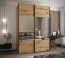 Kleiderschrank / Schiebetürenschrank | 11 Fächer | 245,5 x 180 x 64 cm | Spiegel | Soft-Close | 2 Kleiderstangen | 2 Schiebetüren | Farbe: Eiche Artisan