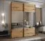 Kleiderschrank / Schiebetürenschrank | 11 Fächer | 2 Kleiderstangen | Spiegel | Soft-Close | 245,5 x 200 x 64 cm | Farbe: Eiche Artisan | 2 Schiebetüren