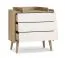 Kinderzimmer Komplett Set A Olle | 4-teilig | Farbe: Eiche Cremona / Beige | Kleiderschrank | 1 Kommode | 1 Kinderbett / Gitterbett | Push-to-open