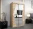 Schiebetürenschrank / Kleiderschrank Combin 02 mit Spiegel, Farbe: Eiche Sonoma - Abmessungen: 200 x 120 x 62 cm (H x B x T)